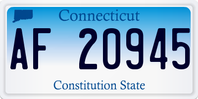 CT license plate AF20945