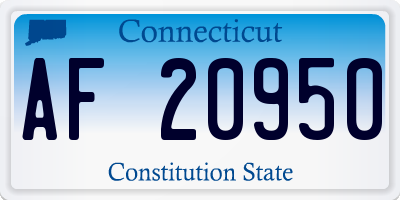 CT license plate AF20950
