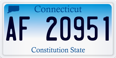 CT license plate AF20951