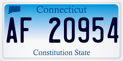 CT license plate AF20954