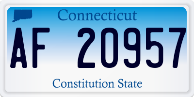CT license plate AF20957