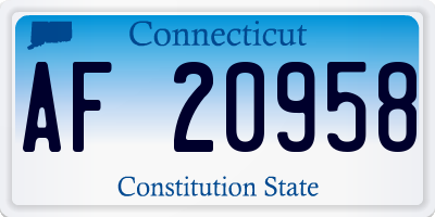 CT license plate AF20958