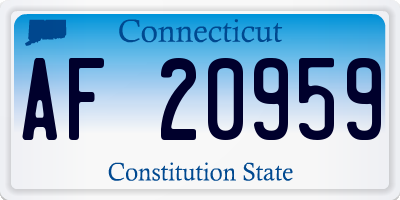 CT license plate AF20959