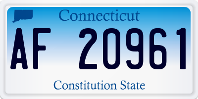 CT license plate AF20961