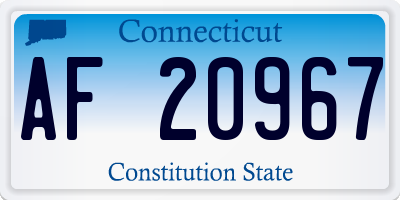 CT license plate AF20967