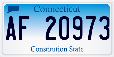 CT license plate AF20973