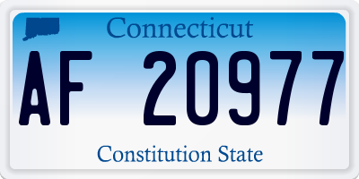 CT license plate AF20977