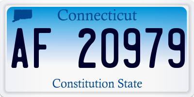 CT license plate AF20979