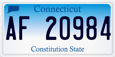 CT license plate AF20984