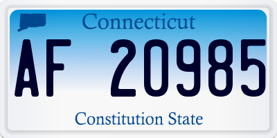 CT license plate AF20985