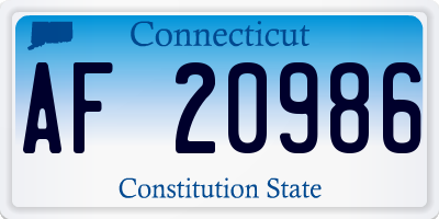CT license plate AF20986