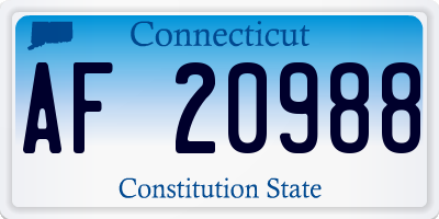 CT license plate AF20988