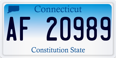 CT license plate AF20989