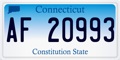 CT license plate AF20993