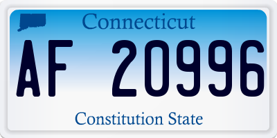 CT license plate AF20996