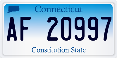 CT license plate AF20997