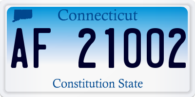CT license plate AF21002
