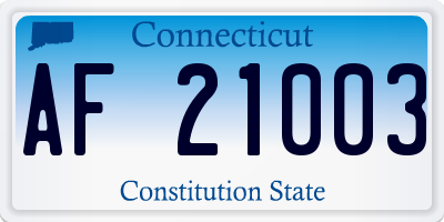CT license plate AF21003