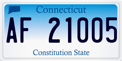 CT license plate AF21005