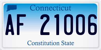 CT license plate AF21006