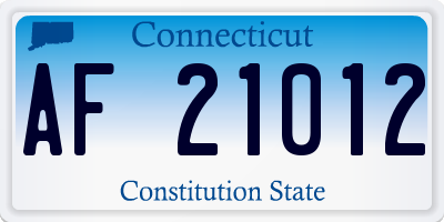 CT license plate AF21012