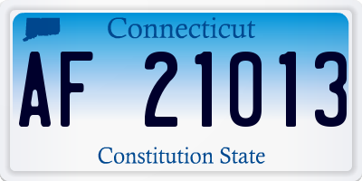CT license plate AF21013