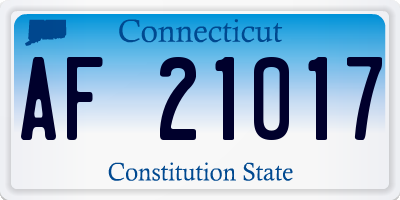 CT license plate AF21017