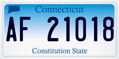 CT license plate AF21018