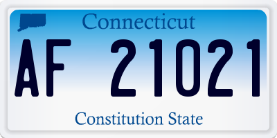 CT license plate AF21021