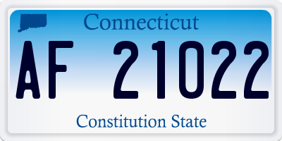CT license plate AF21022