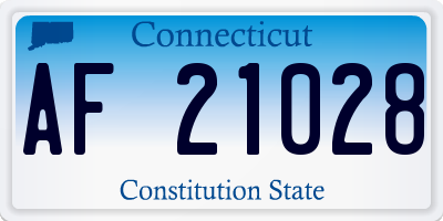 CT license plate AF21028