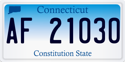 CT license plate AF21030
