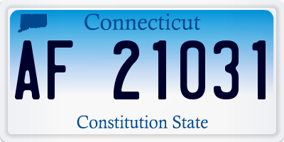 CT license plate AF21031