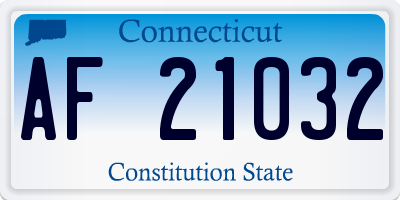 CT license plate AF21032