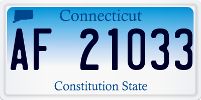 CT license plate AF21033