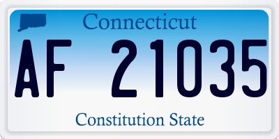 CT license plate AF21035