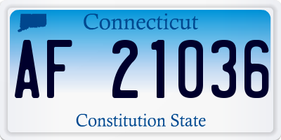 CT license plate AF21036