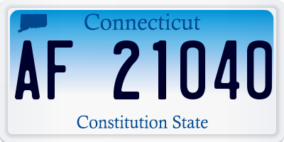 CT license plate AF21040