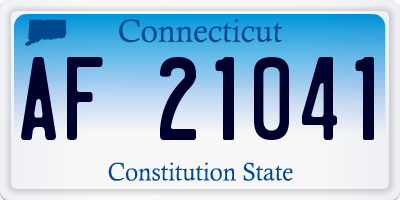 CT license plate AF21041