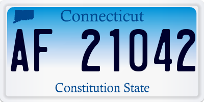 CT license plate AF21042