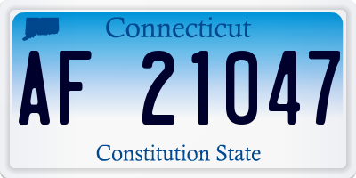 CT license plate AF21047