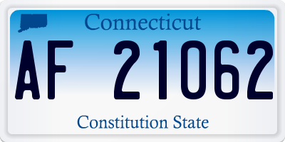CT license plate AF21062