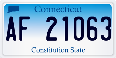 CT license plate AF21063