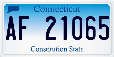 CT license plate AF21065
