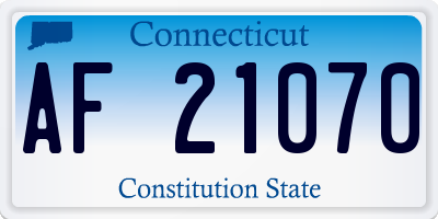 CT license plate AF21070