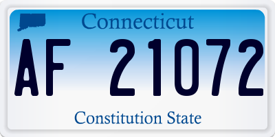 CT license plate AF21072