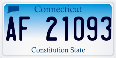 CT license plate AF21093