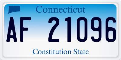 CT license plate AF21096