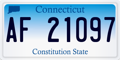 CT license plate AF21097