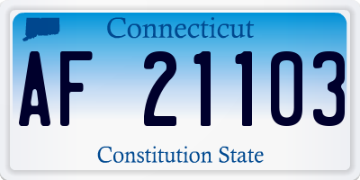 CT license plate AF21103
